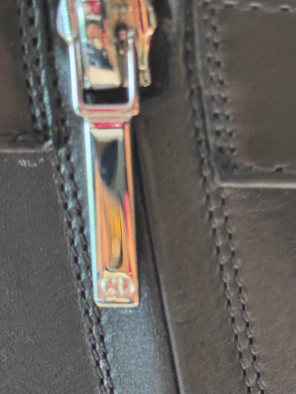 Dior Black Leather Wedge Ankle Boots with Silver Buckle - Picture 4 of 12